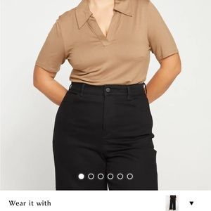 Apero Liquid Jersey Polo Top - Universal Standard, size L